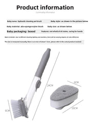 Kitchen Tools Cleaning Brushes Long Handle Dishwashing Scourer Sponge Sink Dishes Scrubber Brush Auto Add Cleaner Liquid