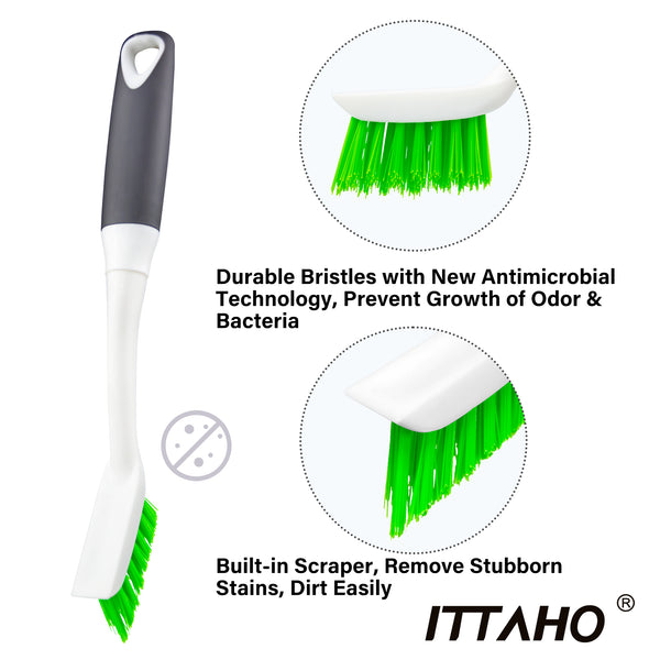 ITTAHO 3 Pack Dish Brush Set, Scrub Brush for Cleaning, Multi-Purpose  Shower Cleaner