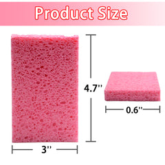 ITTAHO 12Pcs Heavy Duty Cellulose Sponges, All Purpose Non Scratch Cleaning Sponge-Pink