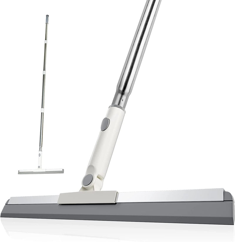 ITTAHO Floor Squeegee with Adjustable Long Handle, Water Cleaning Silicone Broom Scrubber