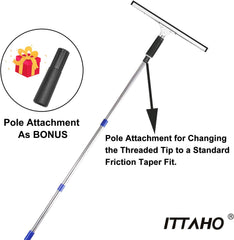 ITTAHO Stainless Steel Extension Pole, All Purpose Pole with Pole Attachment for Painting Microfiber Duster Ceiling Fan High Window Cleaning-4.8 Feet - ITTAHO