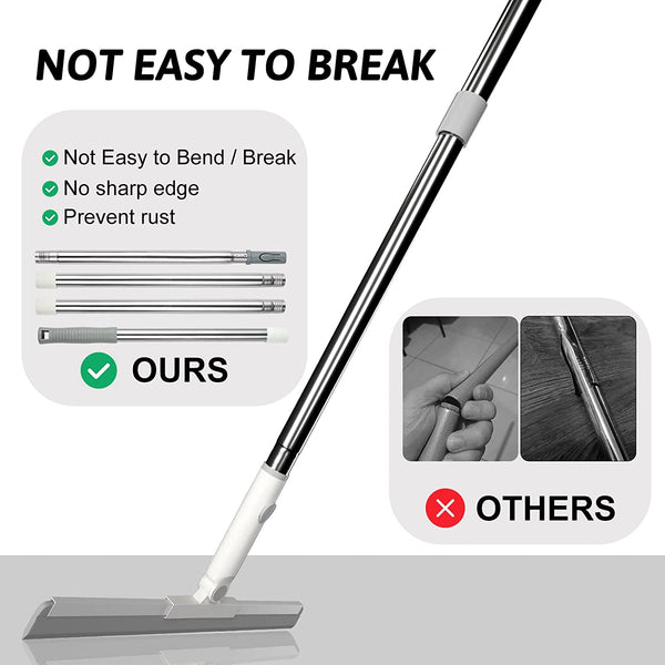 ITTAHO Floor Scrub Brush with Long Stainless Steel Handle Extension+Small  Deep Cleaning Brush
