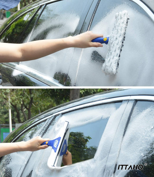  Window Squeegee for Window Cleaning, 58'' Squeegee Window  Cleaner Tool 2 in 1 Car Window Cleaning Tool with Extension Pole Telescopic  Window Washing Equipment, Shower Squeegee for Shower Glass Door 