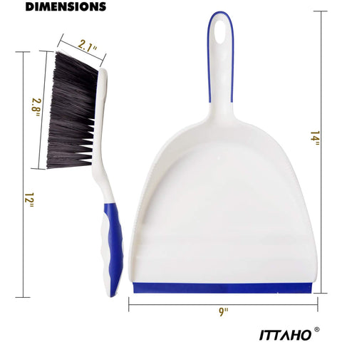 ITTAHO Dust Pan and Brush Set, Dust Pan and Hand Broom Cleaning Tools