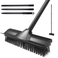 ITTAHO Deck Scrub Brush with Handle Floor Cleaning Scrubber for Tile Garage Patio Black