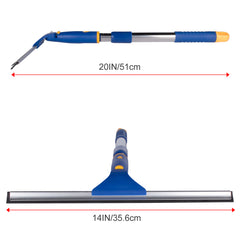 ITTAHO Shower Squeegee for Glass Doors, All-Purpose Extendable Window Squeegee with 2 Blades and Stainless Steel Pole