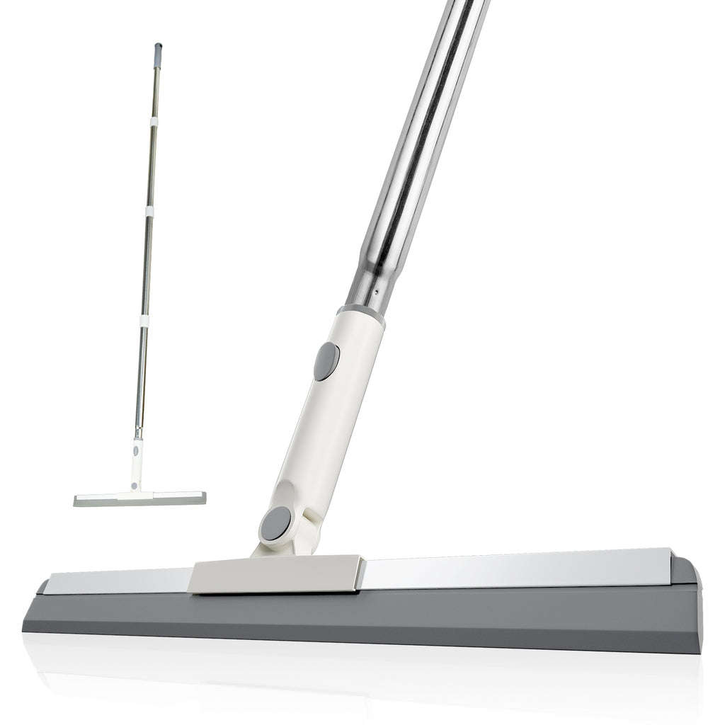 ITTAHO Floor Squeegee with Adjustable Long Handle Silicone Broom Scrubber