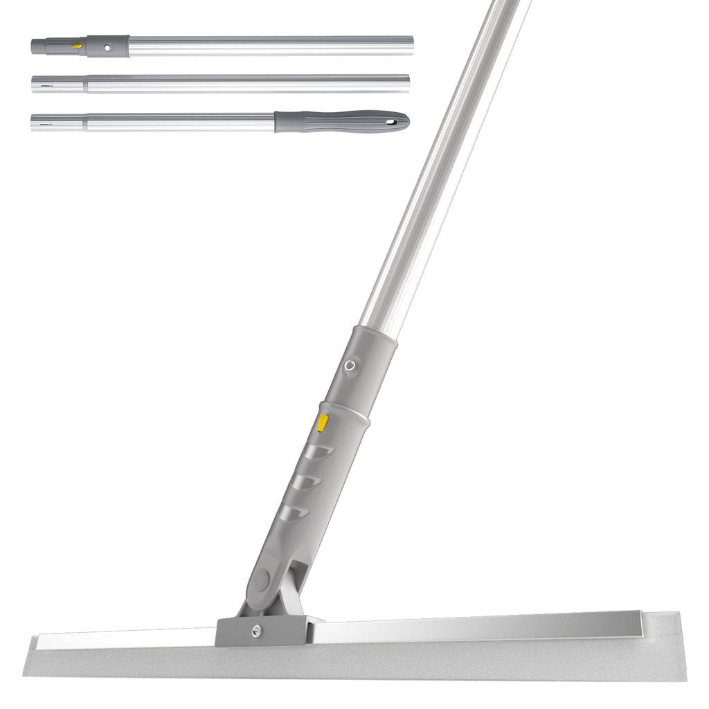 ITTAHO Floor Squeegee with Long Handle, 20" Silicone Squeegee + Aluminum Alloy Pole