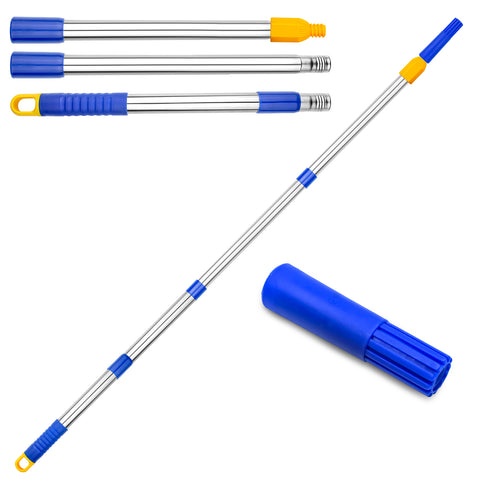 ITTAHO 53" Long Extension Pole for Window Squeegee with 2 Types Removable Adaptors