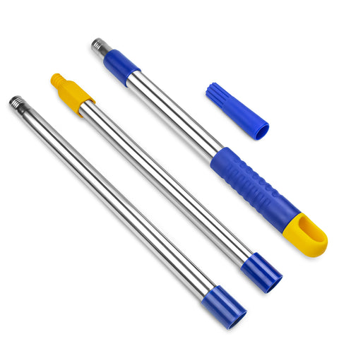 ITTAHO 53" Long Extension Pole for Window Squeegee with 2 Types Removable Adaptors