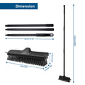 ITTAHO Deck Scrub Brush with Handle Floor Cleaning Scrubber for Tile Garage Patio Black