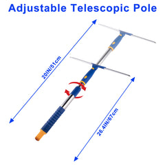 ITTAHO Shower Squeegee for Glass Doors, All-Purpose Extendable Window Squeegee with 2 Blades and Stainless Steel Pole