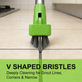 ITTAHO 2 Pack Grout Brush with Long Handle, Swivel Cleaning Grout Line Scrubber(Green)