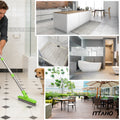 ITTAHO 2 Pack Grout Brush with Long Handle, Swivel Cleaning Grout Line Scrubber(Green)
