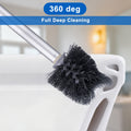 ITTAHO 16" Toilet Bowl Brush with Holder Durable Alumnium Handle Bathroom Toilet Brush