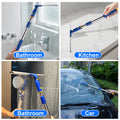 ITTAHO Shower Squeegee for Glass Doors, All-Purpose Extendable Window Squeegee with 2 Blades and Stainless Steel Pole