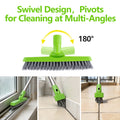 ITTAHO 2 Pack Grout Brush with Long Handle, Swivel Cleaning Grout Line Scrubber(Green)