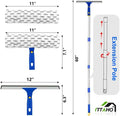 ITTAHO Window Cleaner Tool,12" Squeegee & 11" Microfiber Pad with Pole