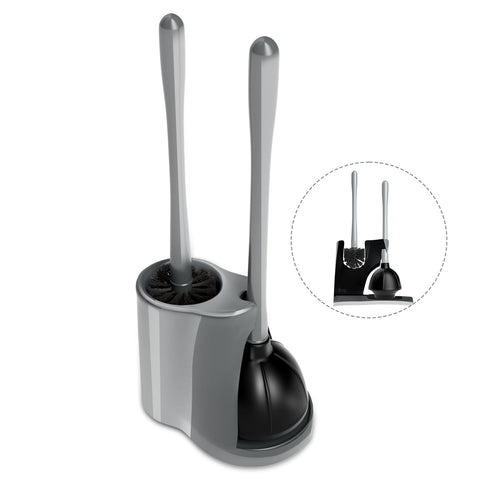 ITTAHO 2-in-1 Toilet Plunger & Bowel Brush Set, Bathroom Toilet Cleaning Brush with Holder