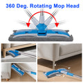 ITTAHO Blue Microfiber Mop for Floor Cleaning Wet Dry Flat Mop with Telescopic Handle, 4 Pads