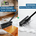 ITTAHO Deck Scrub Brush with Handle Floor Cleaning Scrubber for Tile Garage Patio Black