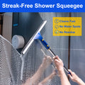 ITTAHO Shower Squeegee for Glass Doors, All-Purpose Extendable Window Squeegee with 2 Blades and Stainless Steel Pole