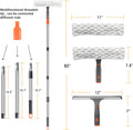 ITTAHO Squeegee for Window Cleaning, Long Handle Cleaner Tool, 11” Microfiber Cloth and 12” Squeegee Cleaner Kit