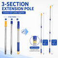 52 inch Long Extension Pole, Window Squeegee Poles Attachment Replacement, Adjustable Stainless Steel Pole