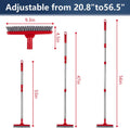 ITTAHO 2 Pack Grout Brush with Long Handle, Swivel Cleaning Grout Line Scrubber, Extendable Handle Grout Cleaner Brush Red