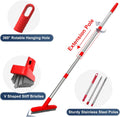 ITTAHO 2 Pack Grout Brush with Long Handle, Swivel Cleaning Grout Line Scrubber, Extendable Handle Grout Cleaner Brush Red