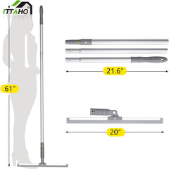 ITTAHO Floor Squeegee with Long Handle, 20" Silicone Squeegee with Aluminum Alloy Pole