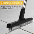 ITTAHO 2 Pack Grout Brush with Long Handle, Swivel Cleaning Grout Line Scrubber for Bathroom,Tile,Baseboard,Walk in Shower,Corner & Narrow Space (Black)