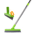 ITTAHO 2 Pack Grout Brush with Long Handle, Swivel Cleaning Grout Line Scrubber(Green)