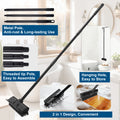 ITTAHO Deck Scrub Brush with Handle Floor Cleaning Scrubber for Tile Garage Patio Black