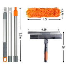 ITTAHO Window Squeegee, Long Handle Window Cleaner Tool with Stainless Steel Extension Pole
