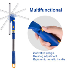 ITTAHO Shower Squeegee for Glass Doors, All-Purpose Extendable Window Squeegee with 2 Blades and Stainless Steel Pole
