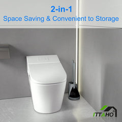 ITTAHO 2-in-1 Toilet Plunger & Bowel Brush Set, Bathroom Toilet Cleaning Brush with Holder