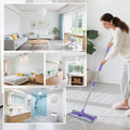 ITTAHO Microfiber Mops for Floor Cleaning, Wet Dry Flat Mop with Stainless Steel Telescopic Handle, 4 Mop Pads
