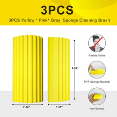 3Pcs Duster Sponge Brush, Damp Clean Sponge Water Absorbent PVA Sponge Household Cleaning Tool