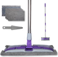 ITTAHO Microfiber Mops for Floor Cleaning, Wet Dry Flat Mop with Stainless Steel Telescopic Handle, 4 Mop Pads