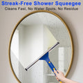 ITTAHO Swivel Shower Squeegee for Glass Doors, All-Purpose Anti-Slip Window Squeegee with 2 Blades