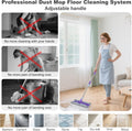ITTAHO Microfiber Mops for Floor Cleaning, Wet Dry Flat Mop with Stainless Steel Telescopic Handle, 4 Mop Pads