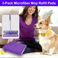 ITTAHO 3 Pack Microfiber Mops Refill Pads for 14" Mop,  Size: 14.8 x 9in Purple