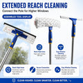 52 inch Long Extension Pole, Window Squeegee Poles Attachment Replacement, Adjustable Stainless Steel Pole