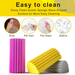 3Pcs Duster Sponge Brush, Damp Clean Sponge Water Absorbent PVA Sponge Household Cleaning Tool