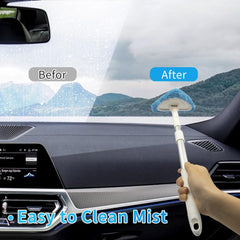 Windshield Cleaning Tool, Car Window Cleaner with Extendable Long Handle and 3pcs Washable Reusable Microfiber Pads