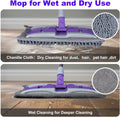 ITTAHO Microfiber Mops for Floor Cleaning, Wet Dry Flat Mop with Stainless Steel Telescopic Handle, 4 Mop Pads