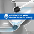 Toilet Bowl Brush & Floor Scrubber with Holder Set, ITTAHO Toilet Cleaner Silicone Bristles Shower Cleaner