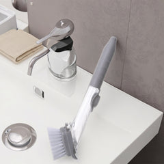 Kitchen Tools Cleaning Brushes Long Handle Dishwashing Scourer Sponge Sink Dishes Scrubber Brush Auto Add Cleaner Liquid