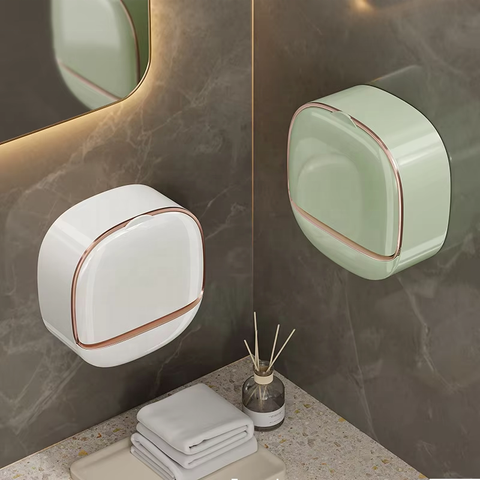 High Quality Soap Boxes Wall Mounted Waterproof Soap Dispenser Wall Mount Rack Perforation-free Toilet Soap Holder